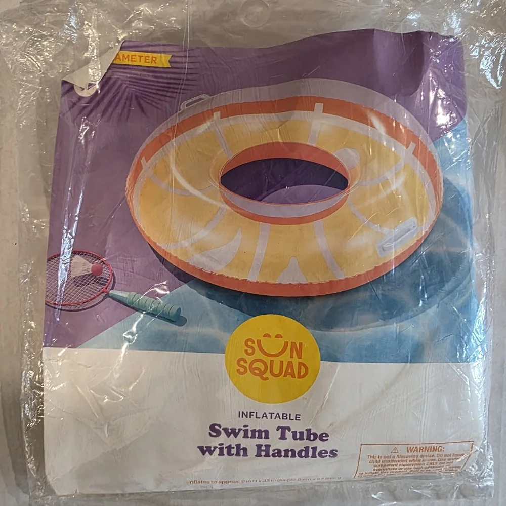 Sun Squad Inflatable Swim Tube With Handles - Set of 3 - 38